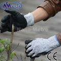 NMSAFETY black foam nitrile coated anti slip cut resistant gloves with dots